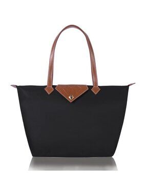 Waterproof Nylon Tote Bag for Women Large Foldable Shoulder Bag for Travel Use
